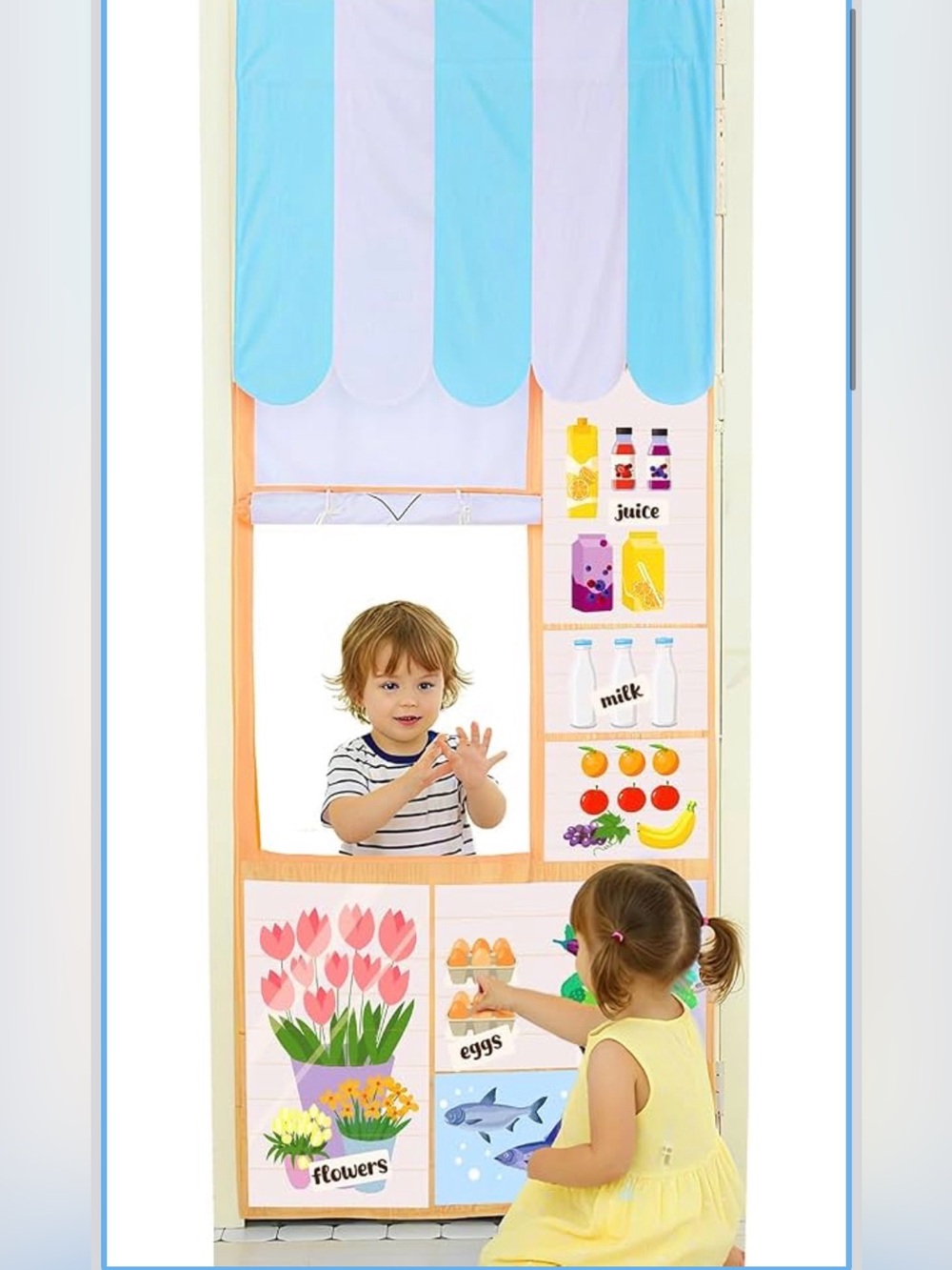 New Fresh Market Kids Play Tent Doorway Pretend Grocery Store